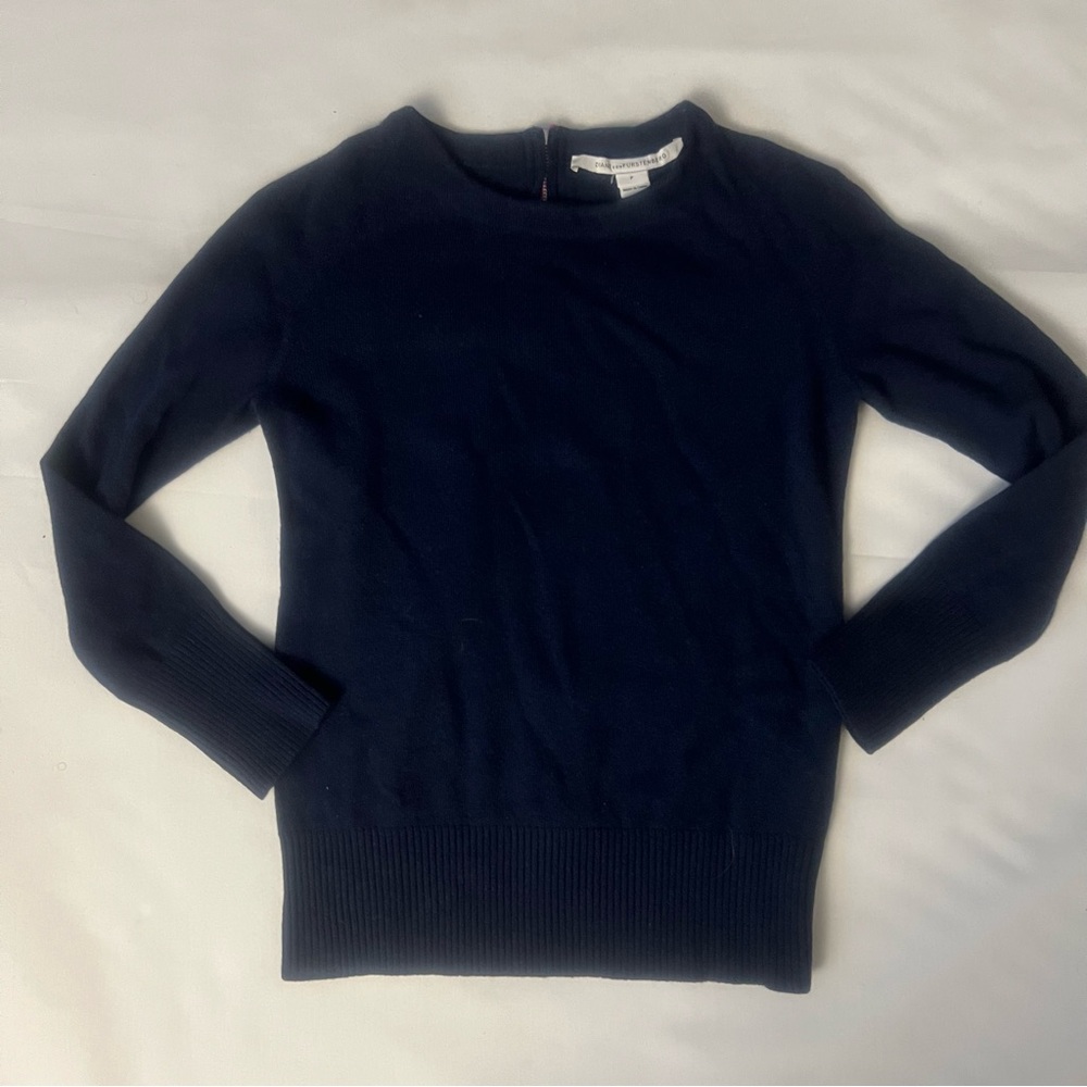 Diane Von Furstenberg Blue Crew Neck Sweater